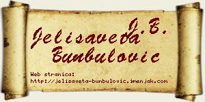Jelisaveta Bunbulović vizit kartica